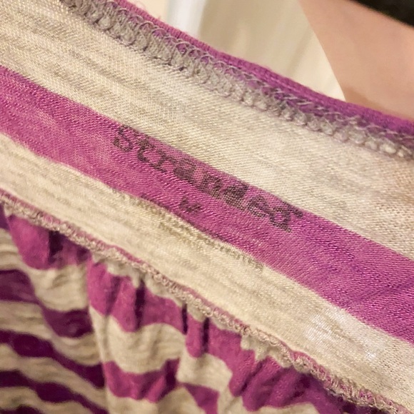 Stranded purple and gray striped crop top - Picture 3 of 3
